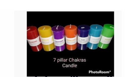 7 Chakras Pillar candles Multicolor
