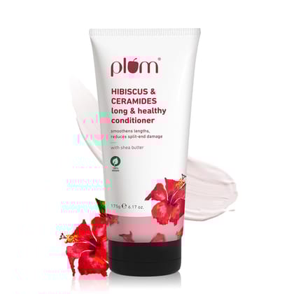 Plum All Hair Hibiscus & Ceramides Conditioner | Nourishing Formula with Shea Butter | Smoothens & Strengthens Hair | Prevents Split Ends | 100% Vegan & Cruelty-Free | 175gram (Pack of 1) Plum All Hair Hibiscus & Ceramides Conditioner | Nourishing Formul