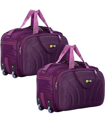 AXEN BAGS 60 Ltrs PURPLE Polyester Duffle Trolley