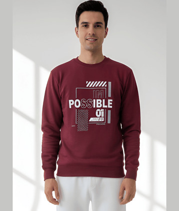 Dollar Cotton Blend Round Neck Men's Sweatshirt - Red ( Pack of 1 )