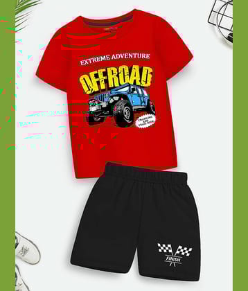 Trampoline Pack of 1 Boys Cotton Blend T-Shirt & Shorts Set ( Multicolor2 )