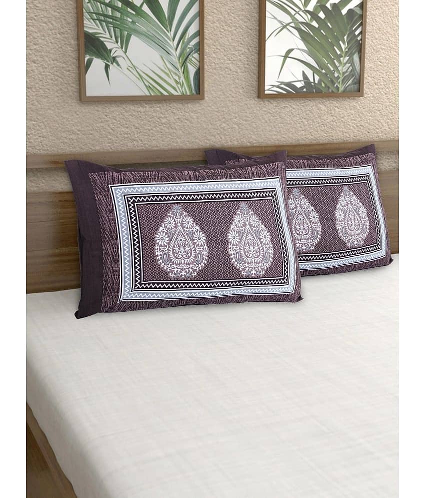 AJ Home - Pack of 2 Cotton Ethnic Regular Pillow Cover ( 68.58 cm(27) x 43.18 cm(17) ) - Black