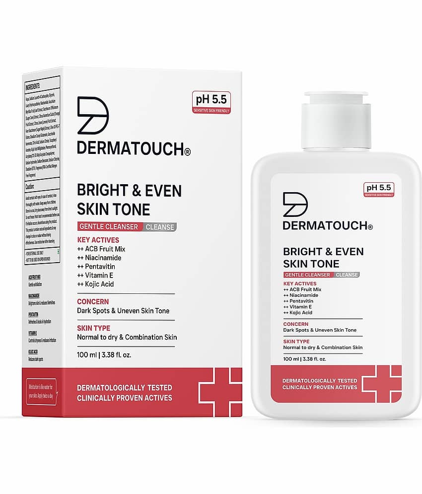 DERMATOUCH Bright & Even Skin Tone Gentle Cleanser | Helps Reduce Dark Spots & Uneven Tone | pH 5.5 Daily Face Wash | 100ml