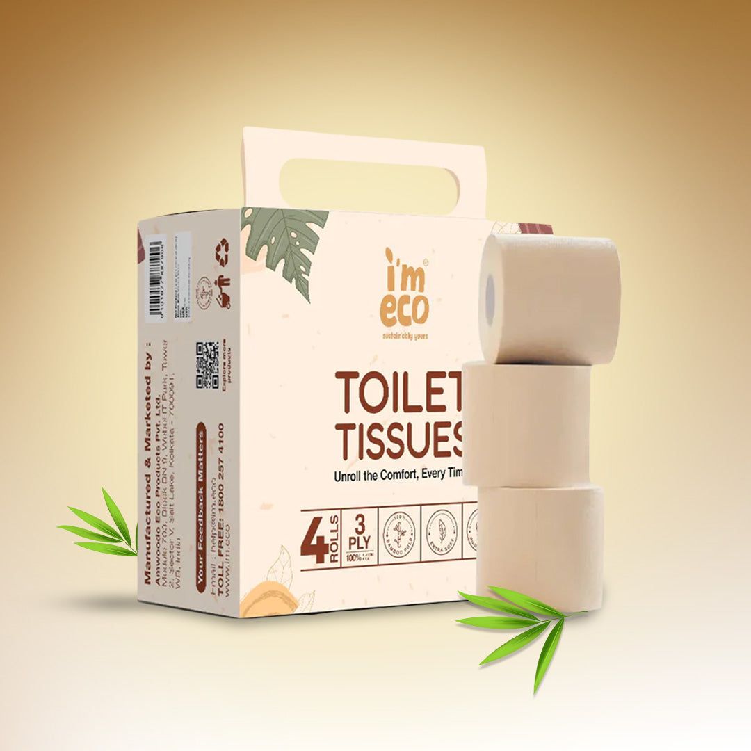Bamboo Toilet Tissues Rolls - Ultra-Soft & Soft (220 Pulls)-4 Rolls