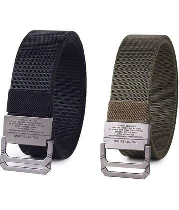 Zacharias - Multicolor Canvas Men's Casual Belt ( Pack of 2 )