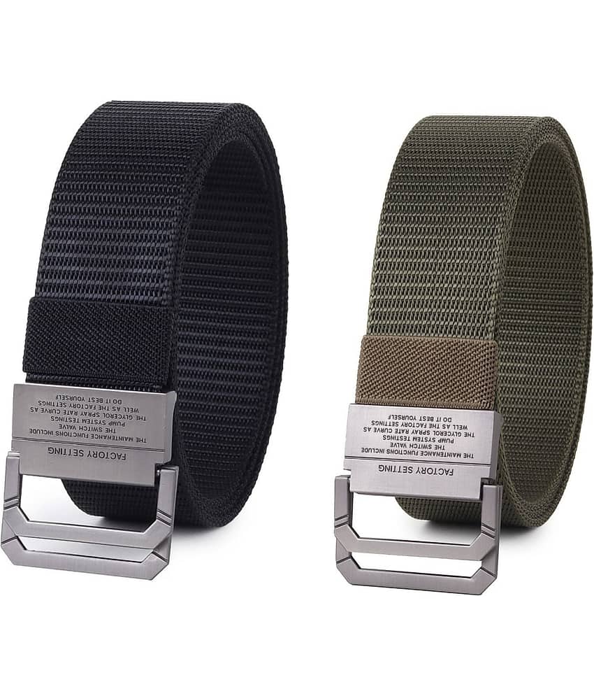 Zacharias - Multicolor Canvas Men's Casual Belt ( Pack of 2 )