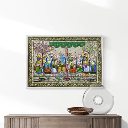 Krishna Rasleela Patta Tussar Painting