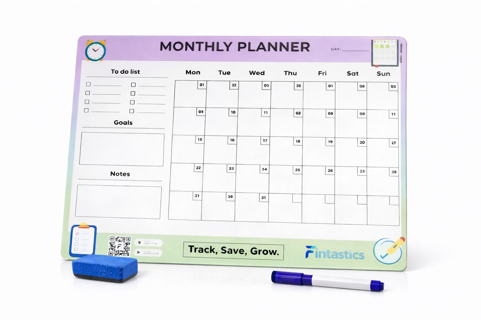 Fintastics Magnetic Monthly Planner