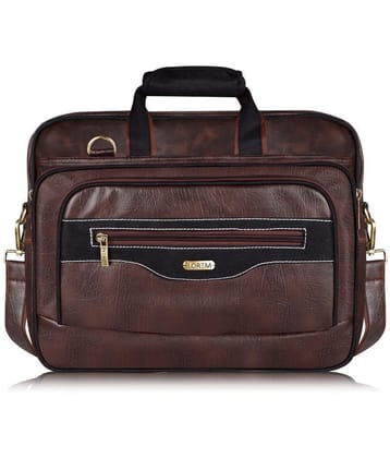 Lorem Brown Faux Leather Office Bag - Brown