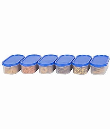 Analog Kitchenware Dal/Pulse/Grocery Polyproplene Navy Blue Food Container ( Set of 6 )