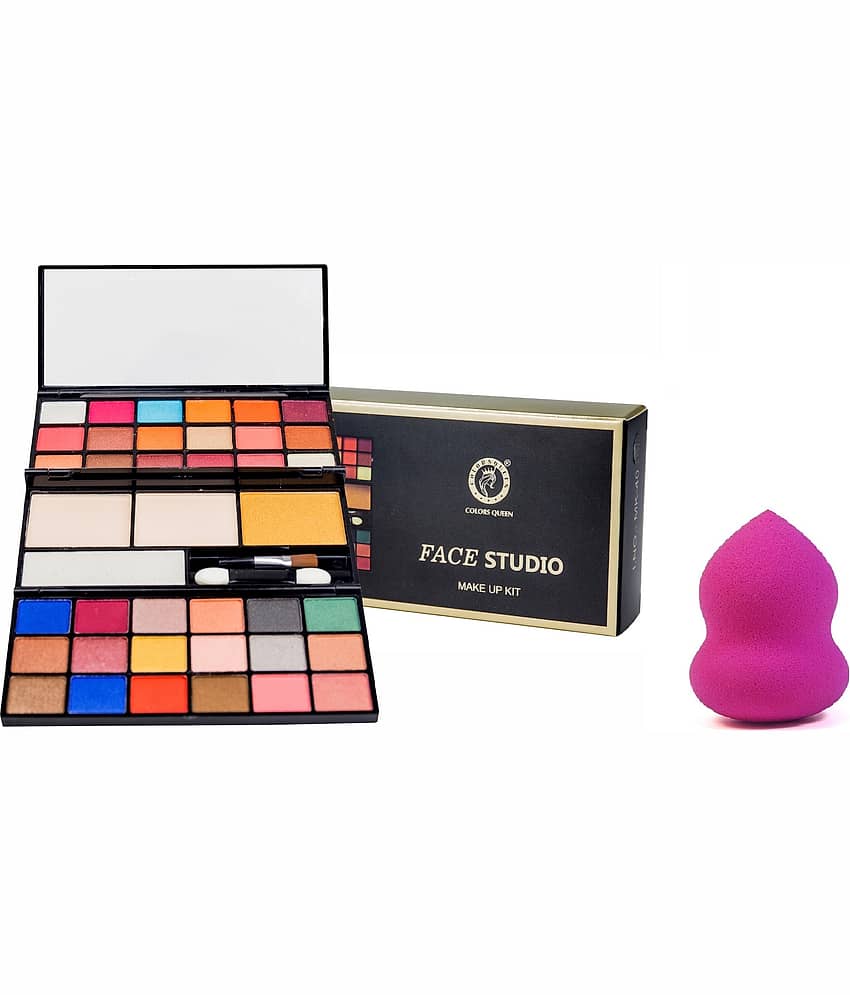 Colors Queen Face Studio Makeup Kit with 25 Highly Pigmented Blendable Shades Pack of 2