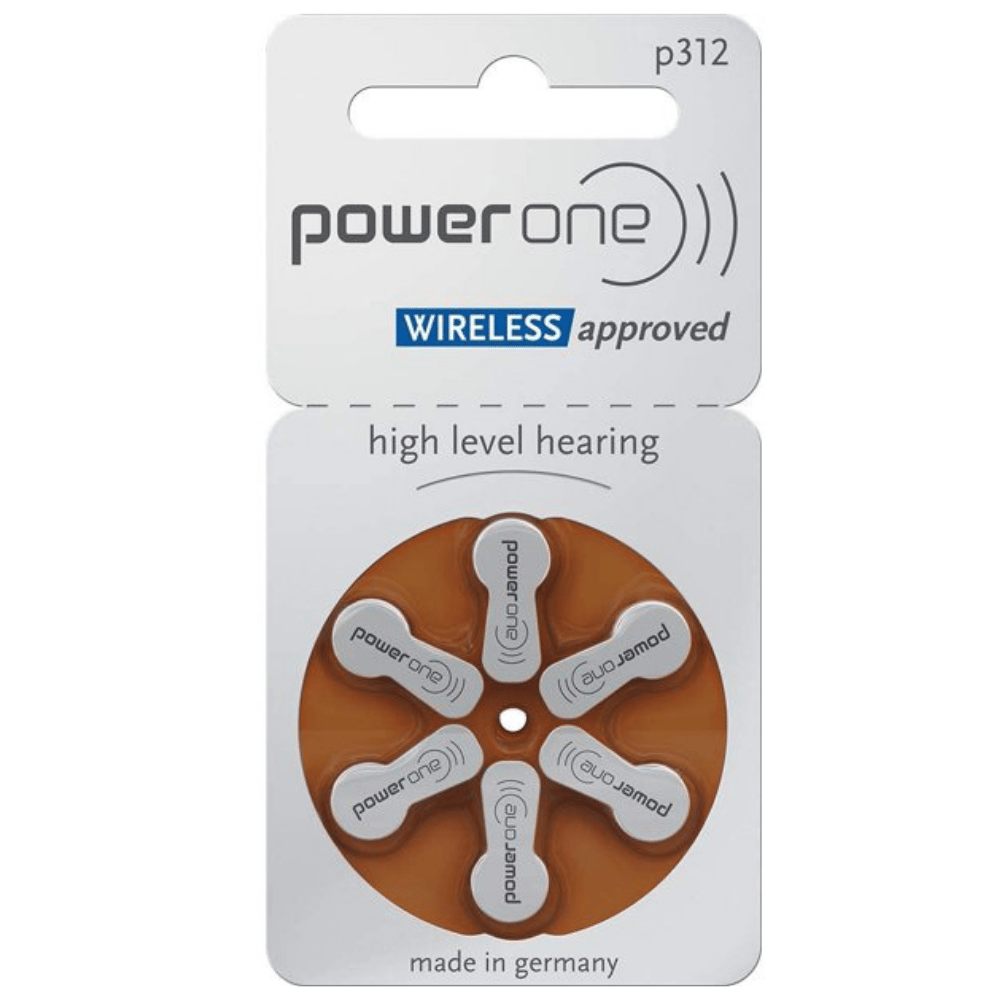 PowerOne P312 Hearing Aid Battery (6 Batteries pack)