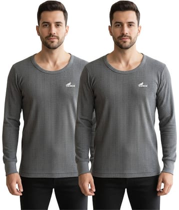 Renox Pack of 2 Polycotton Thermal Tops For Men's ( Grey )