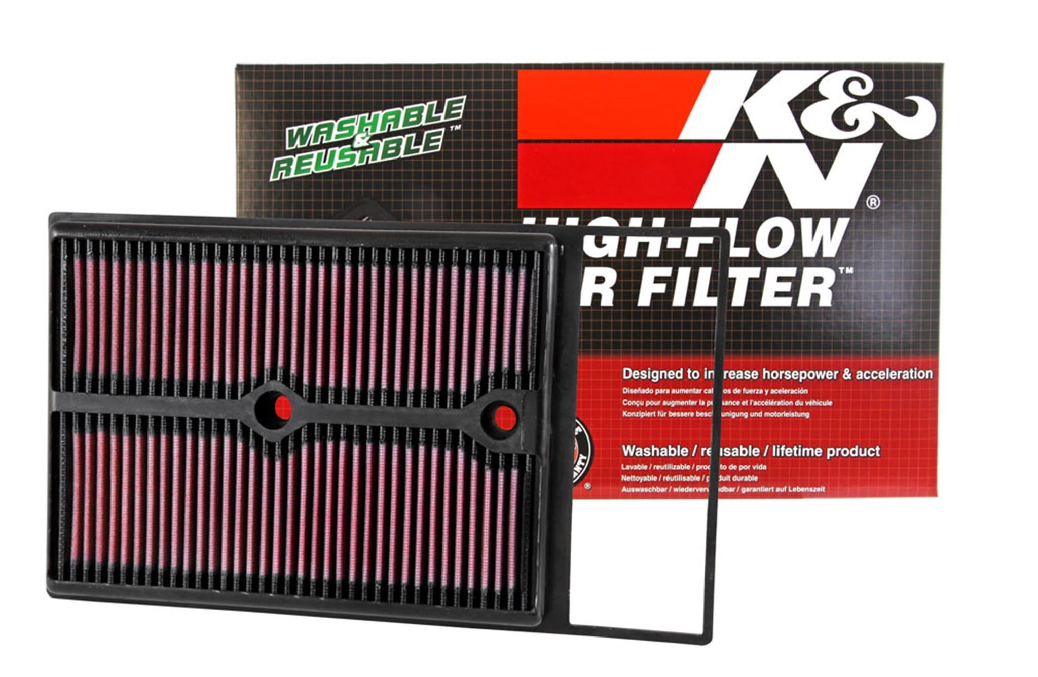 K&N Engine Air Filter: High Performance, Premium, Washable, Replacement Filter: Compatible with 2014-2018 AUDI/SEAT/SKODA/VOLKSWAGEN (A1, Toledo IV, Ibiza V, Fabia, Rapid, Polo), 33-3044