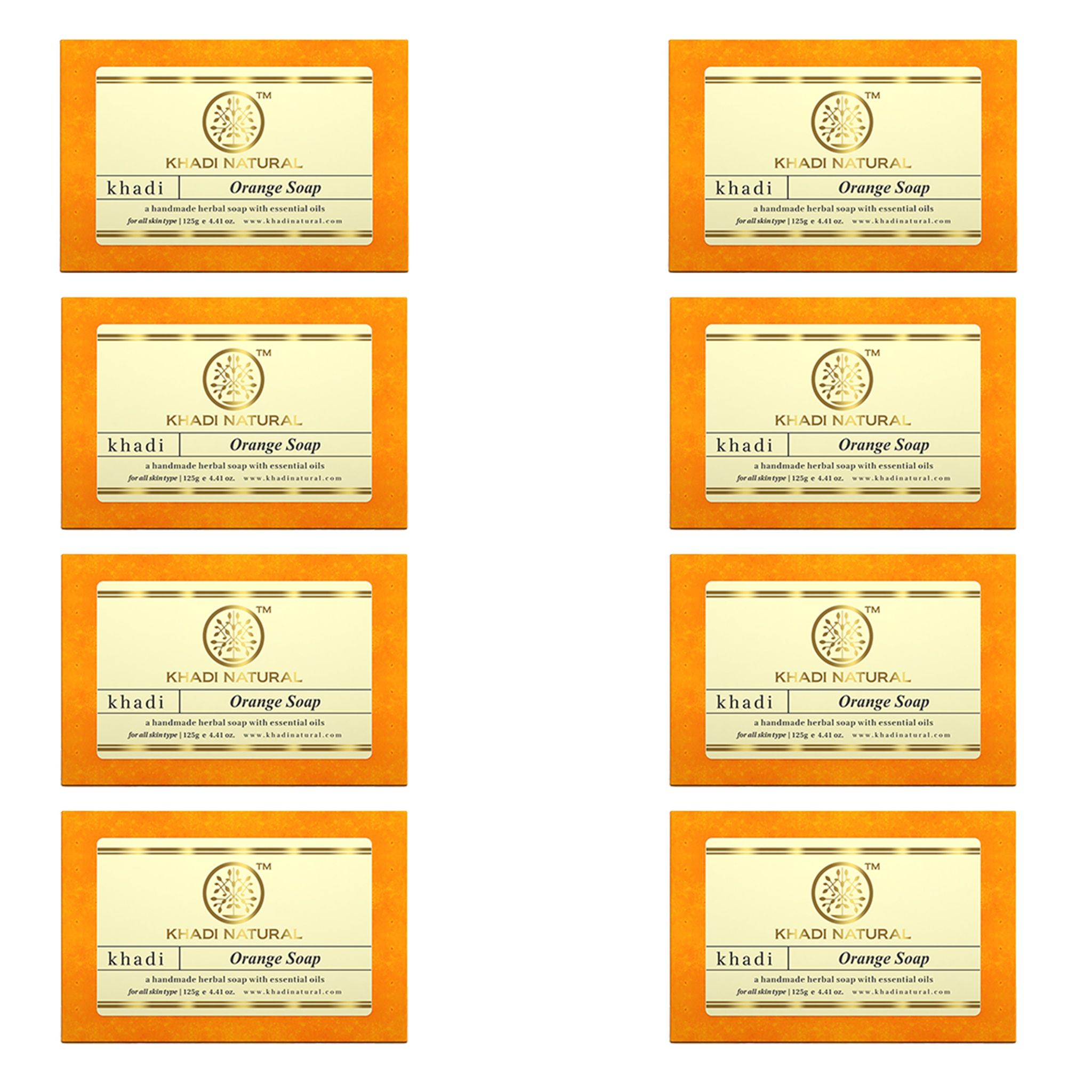 Khadi Natural Orange Soap Combo Pack Of 8 – 125gm Each