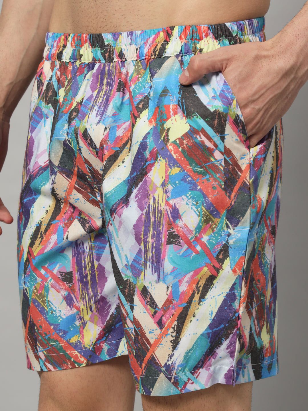 Printed Men Boxer | Pure Cotton Mens Shorts | Innerwear Boxers | Men Boxer With Pocket (OTLMB14)-S