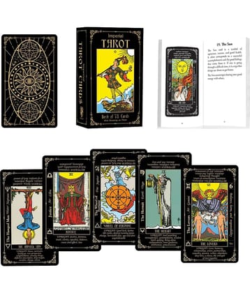 Imperial Tarot Cards with Guide Book, 78 Classic Original Tarot Cards Deck with Meanings on Them, Fortune Telling Game for Beginners to Expert