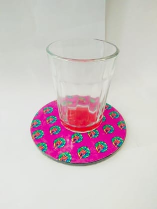 MOR PANKH ROUND COASTERS IN DIFFERENT SHADES OF PINK
