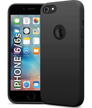 BEING STYLISH - Black Silicon Plain Cases Compatible For iPhone 6S ( Pack of 1 )