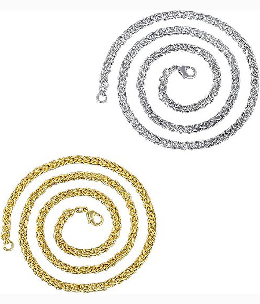 HEER COLLECTION Silver Plated Chain ( Set of 2 )