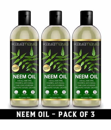 100% Pure Cold Pressed Neem Oil for Hair - Pack of 3 Hair Oil