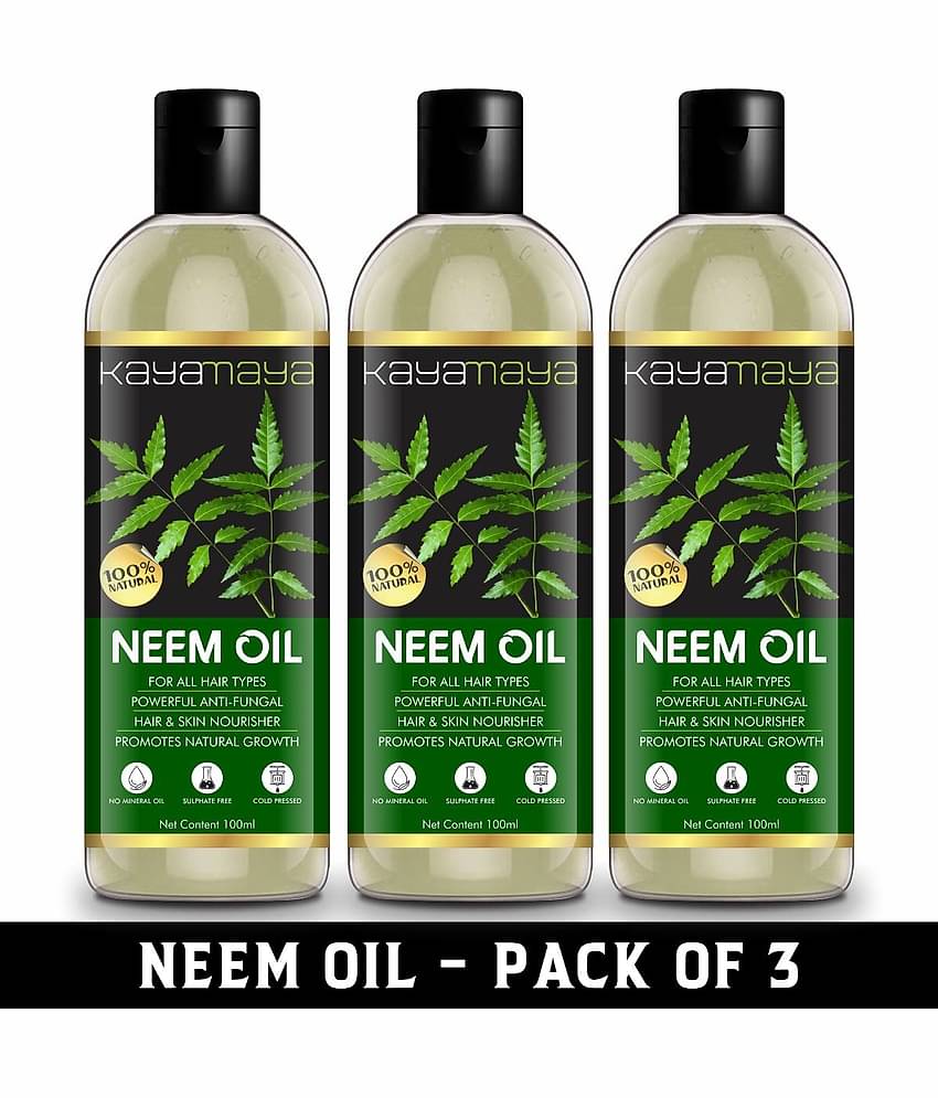 100% Pure Cold Pressed Neem Oil for Hair - Pack of 3 Hair Oil