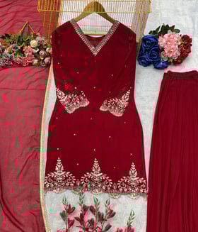 Beautiful Party Wear Top Plazzo And Dupatta Beautiful Party Wear Top Plazzo And Dupatta
