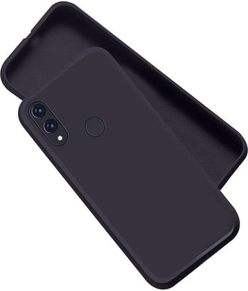 ZAMN - Black Silicon Plain Cases Compatible For Xiaomi Redmi Note 7 Pro ( Pack of 1 )