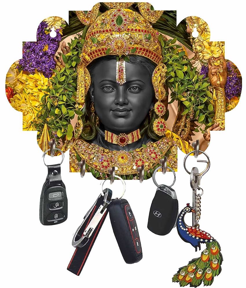 LCUPR Multicolour Wood Key Holder - Pack of 1