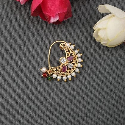Gold-Plated CZ-Studded Nosepin