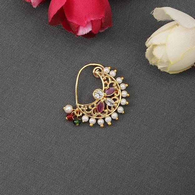 Gold-Plated CZ-Studded Nosepin