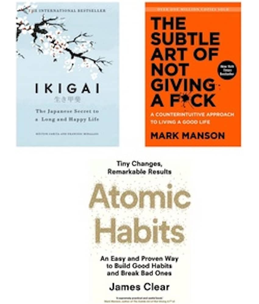 Combo Of 3 Books ( Ikigai Japanese + The Subtle Art of Not Giving a F*ck + Atomic Habits ) English Novel For paperback
