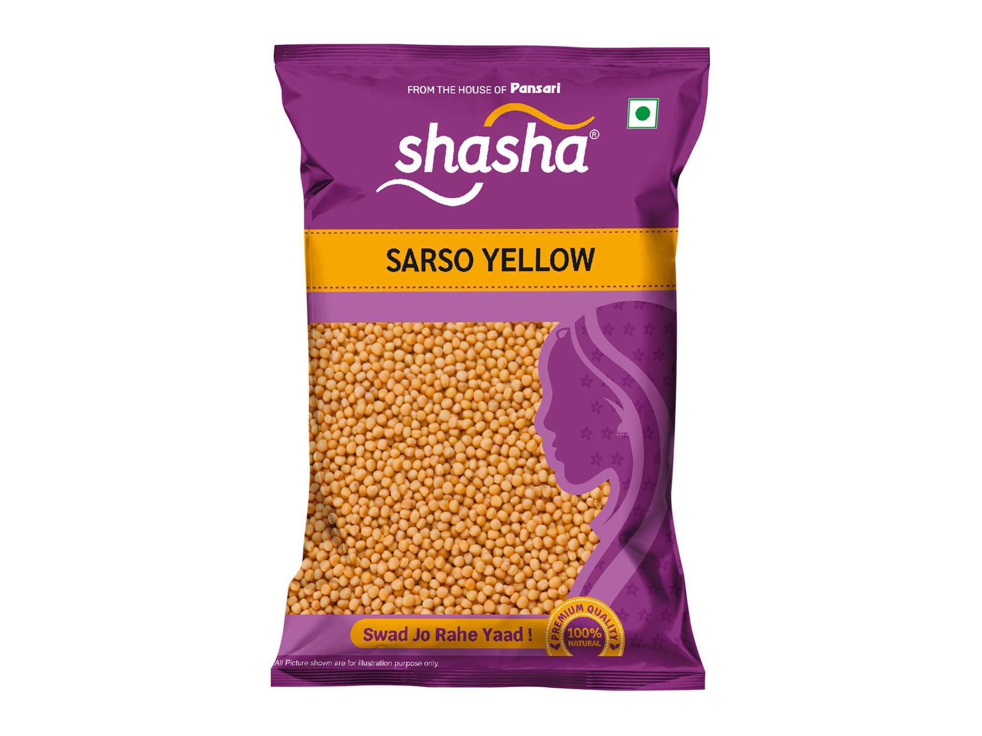 Shasha Whole Sarso Yellow - 100gm