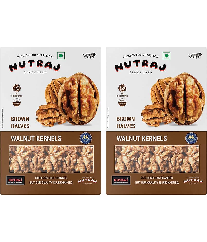 Nutraj Brown Halves Walnut Kernels 500g (250g X 2), Akhrot Giri 500g