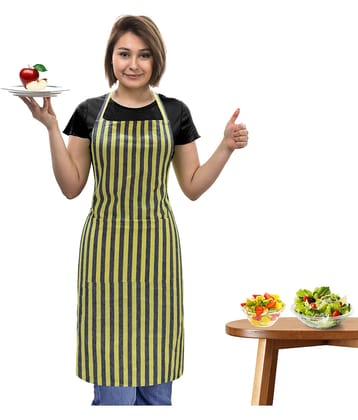 Oasis Hometex Cotton Stripes Kitchen Apron with 1 Center Pocket ( Pack of 1 )