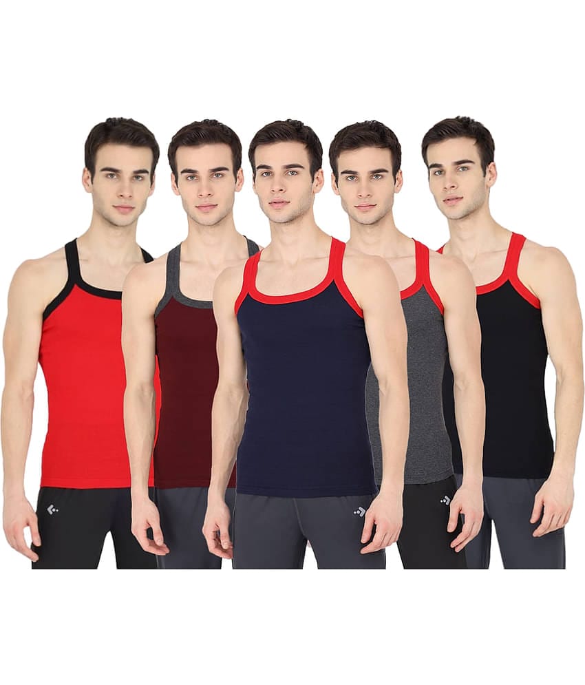 INNERO Pack of 5 Cotton Gym Vest For Men ( Multicolor )