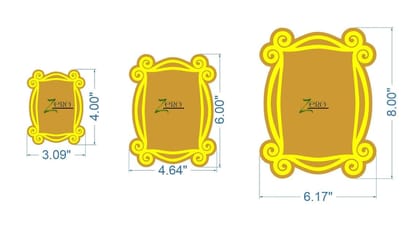 Brand Zero MDF Photo Frame Fridge Base / Key Chain Base Design 2 - Size: 3.0 Inches by 2.4 Inches And 7.5 mm Thick