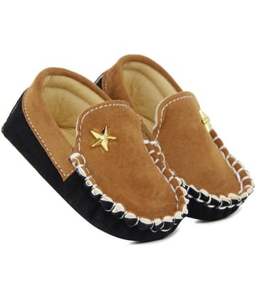 Neska Moda 6 To 12 Months Baby Boys and Girls Synthetic Leather/Suede Loafer Booties (Brown,Black)