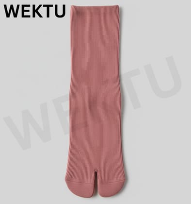 WEKTU Ribbed Dusty Pink Tabi Socks for Unique Style & Comfort