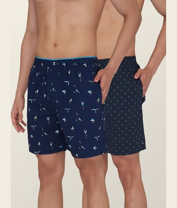 XYXX Pack of 2 Cotton Blend Boxers For Men's ( Blue )