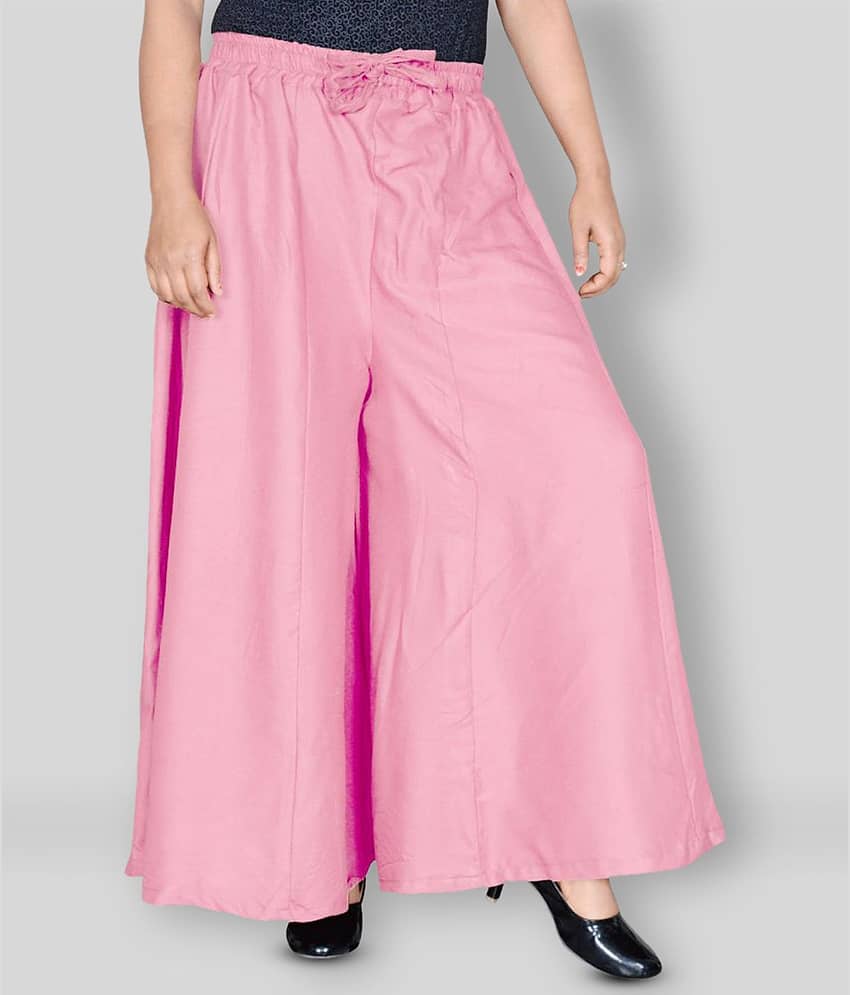 Sttoffa - Pink Rayon Flared Women's Palazzos ( Pack of 1 )