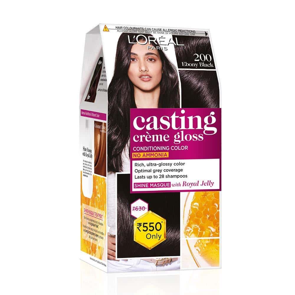 Loreal Paris Casting Creme Gloss Hair Color 200 Ebony Black 87.5G+72ml