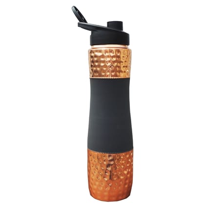 Copper Drinking Water Bottle Sipper Silk Grey – Handmade Copper Health Bottle, Height : 11.5 Inch (BCMAS188 C)