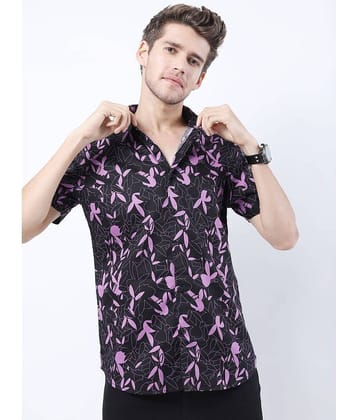 Ketch 100% Cotton Regular Fit Printed Half Sleeves Men's Casual Shirt - Black ( Pack of 1 )