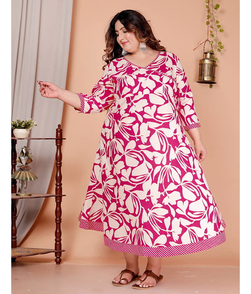 Avnii Women Cotton Printed Gown ( Red )