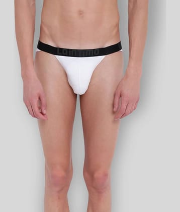 La Intimo Pack of 1 Cotton Blend Thongs For Men's ( White )