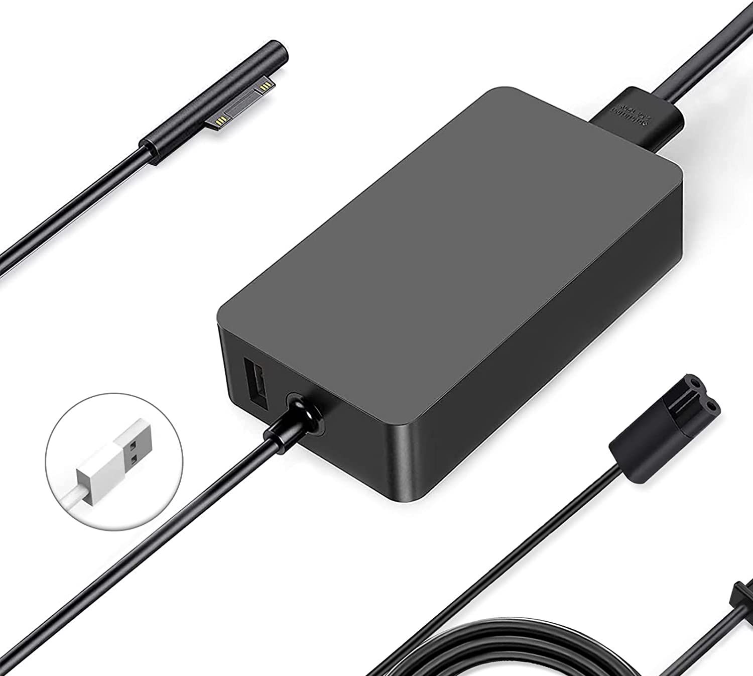Hi-Lite Essentials 65W for Microsoft Surface Pro X 3/4/5/6/7 Power Supply Compatible with Surface Book Laptop/Tablet Surface Go AC Adapter Works with 36W & 24W & 44W