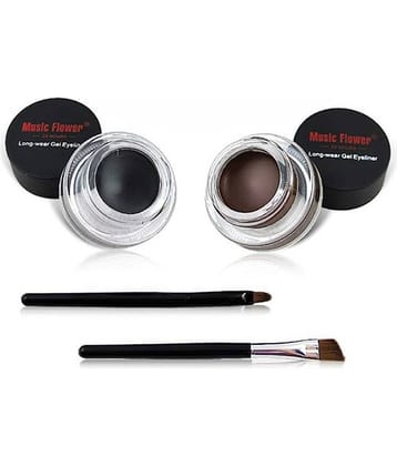 INDICUL - Black Matte Eye Liner Gel ( Pack of 2 )