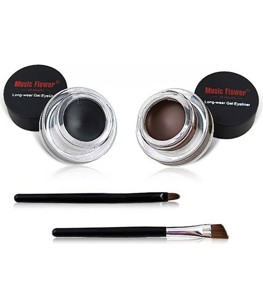 INDICUL - Black Matte Eye Liner Gel ( Pack of 2 )