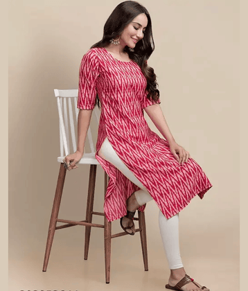 AK FASHION MALL Pack of 1 Crepe Printed Straight Women's Kurti - ( Multicolor )